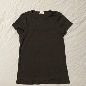 Black Ribbed Tee